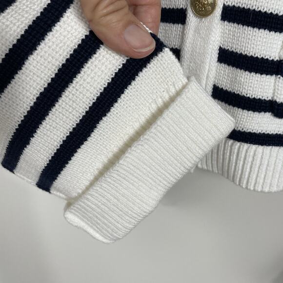 J.Crew Emilie Sweater Lady Jacket Women’s M Navy White Stripe Classic Nautical - Picture 6 of 11